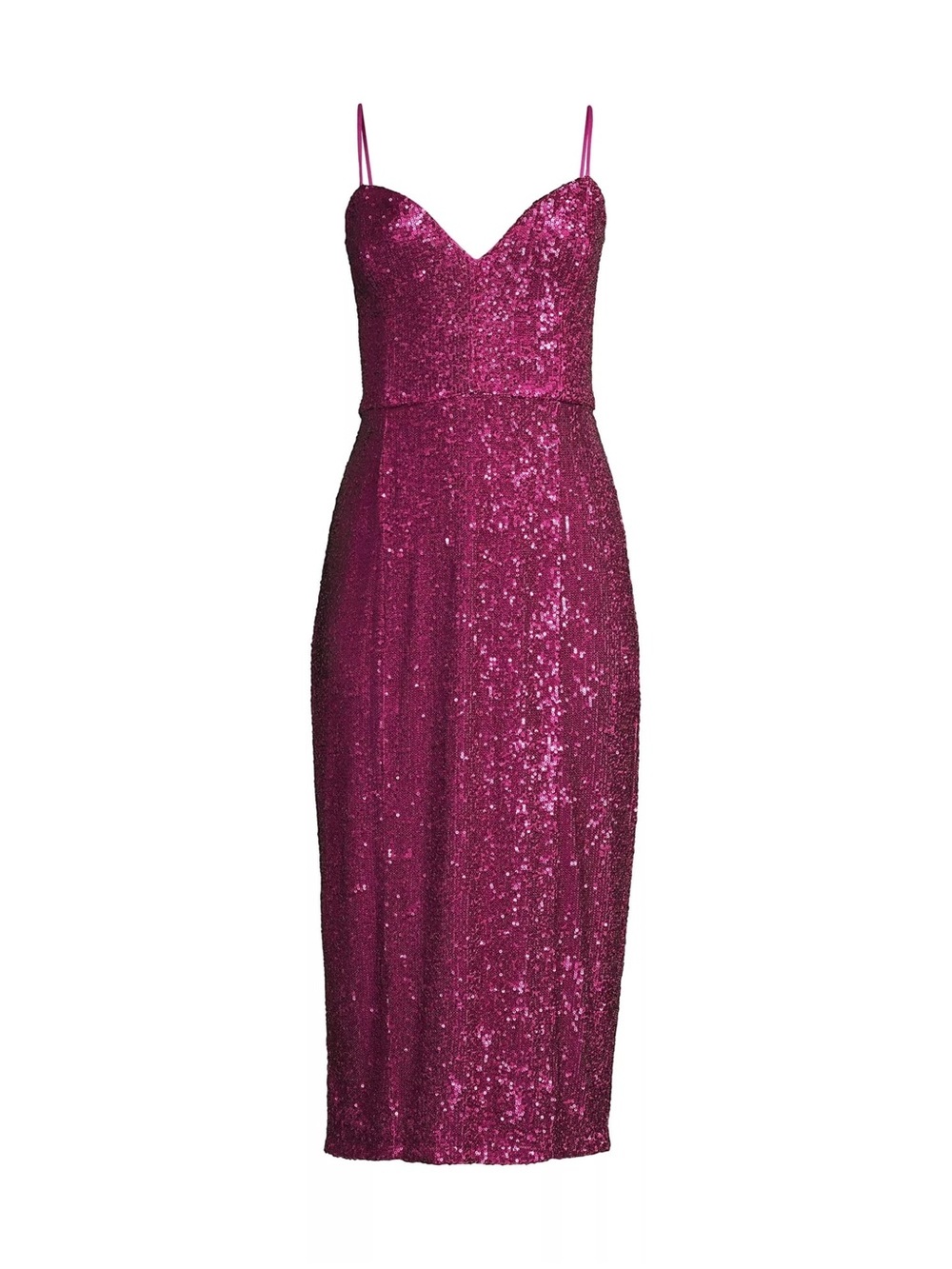 Donna Karan New York Sequin Cami Midi Dress Pink 10 Prom Homecoming Formal